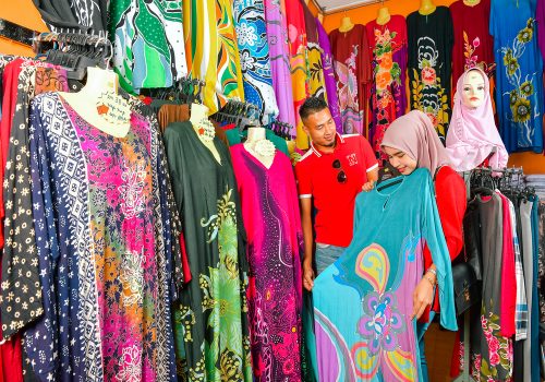 Shopping batik at Rantau Panjang, Kelantan